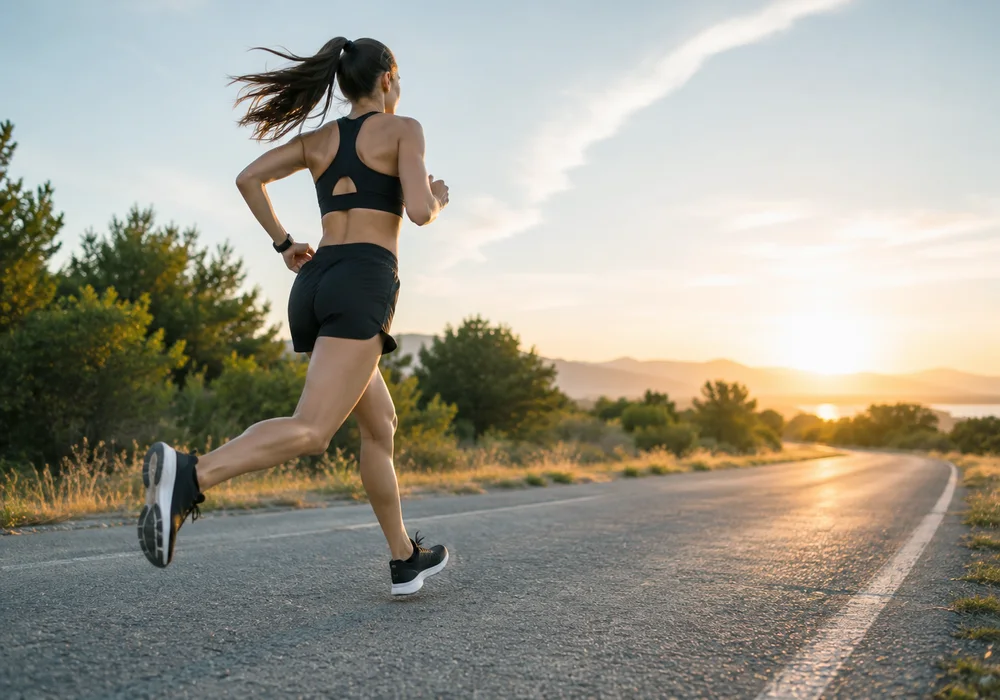 Les habitudes sportives qui mènent au succès 3 Athlète en action portant tenue de sport, discipliné et concentré pour réussir